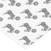 Motorfiets 1950 cartoon, afbeelding korte tafelloper (Hoek)