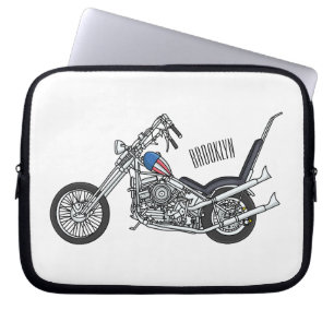 Motorfiets 1950 cartoon, afbeelding laptop sleeve