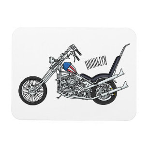 Motorfiets 1950 cartoon, afbeelding magneet