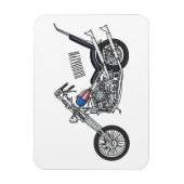 Motorfiets 1950 cartoon, afbeelding magneet (Verticaal)