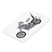 Motorfiets 1950 cartoon, afbeelding magneet (Linkerzijde)