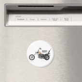 Motorfiets 1950 cartoon, afbeelding magneet (Insitu (Vaatwasser))