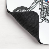 Motorfiets 1950 cartoon, afbeelding muismat (Hoek)