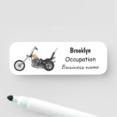 Motorfiets 1950 cartoon, afbeelding naamplaatje (In situ)