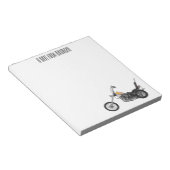 Motorfiets 1950 cartoon, afbeelding notitieblok (Schuin)