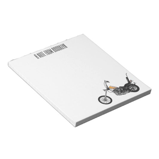 Motorfiets 1950 cartoon, afbeelding notitieblok (Schuin)