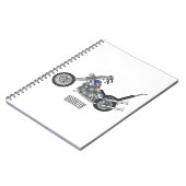 Motorfiets 1950 cartoon, afbeelding notitieboek (Linkerzijde)