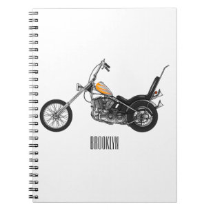 Motorfiets 1950 cartoon, afbeelding notitieboek