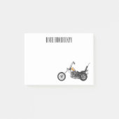Motorfiets 1950 cartoon, afbeelding post-it® notes (Voorkant)