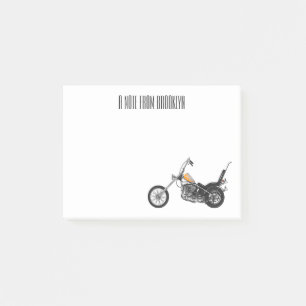 Motorfiets 1950 cartoon, afbeelding post-it® notes