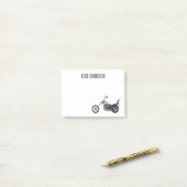 Motorfiets 1950 cartoon, afbeelding post-it® notes (Op bureau)