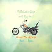 Motorfiets 1950 cartoon, afbeelding raamsticker (Vel 3)