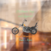 Motorfiets 1950 cartoon, afbeelding raamsticker (Vel 2)