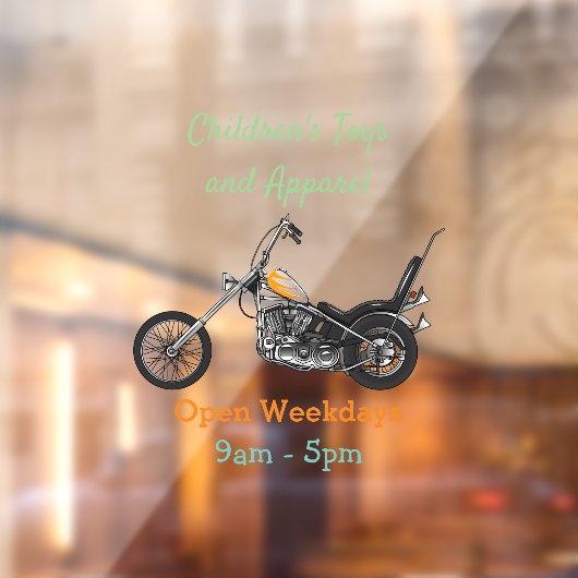 Motorfiets 1950 cartoon, afbeelding raamsticker (Vel 2)