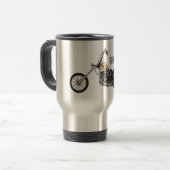 Motorfiets 1950 cartoon, afbeelding reisbeker (Voorkant links)