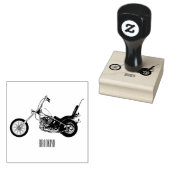 Motorfiets 1950 cartoon, afbeelding rubberstempel (Gestempeld)