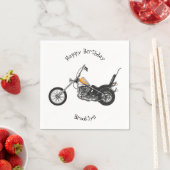 Motorfiets 1950 cartoon, afbeelding servet (Insitu)