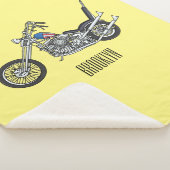 Motorfiets 1950 cartoon, afbeelding sherpa deken (3/4)