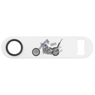 Motorfiets 1950 cartoon, afbeelding speed flessenopener
