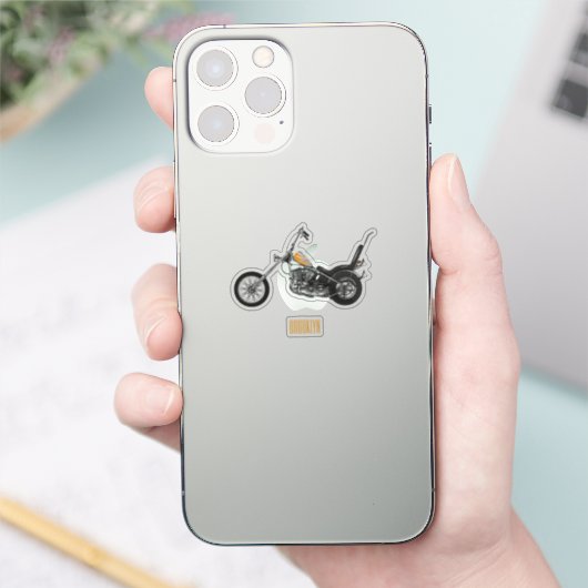 Motorfiets 1950 cartoon, afbeelding sticker (Telefoon)