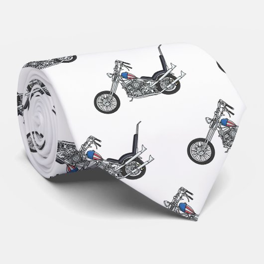 Motorfiets 1950 cartoon, afbeelding stropdas (Opgerold)