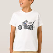 Motorfiets 1950 cartoon, afbeelding t-shirt (Voorkant)