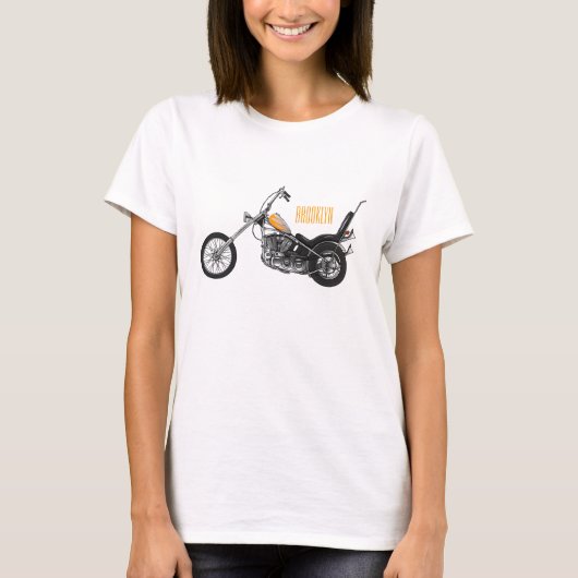 Motorfiets 1950 cartoon, afbeelding t-shirt (Voorkant)