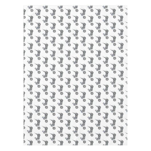 Motorfiets 1950 cartoon, afbeelding tafelkleed (Voorkant)