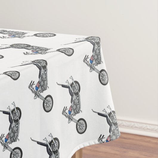 Motorfiets 1950 cartoon, afbeelding tafelkleed (Voorbeeld)