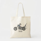 Motorfiets 1950 cartoon, afbeelding tote bag (Voorkant)