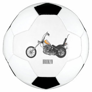 Motorfiets 1950 cartoon, afbeelding voetbal