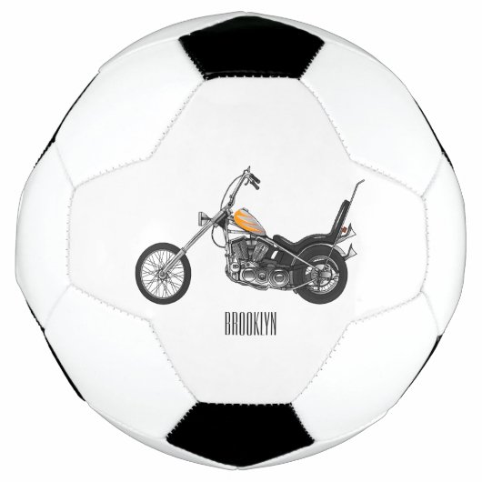 Motorfiets 1950 cartoon, afbeelding voetbal (Voorkant)