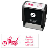 Motorfiets 1950 cartoon, afbeelding  zelfinktende stempel (In situ)