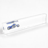 Motorfiets 1 - blauw naambordje