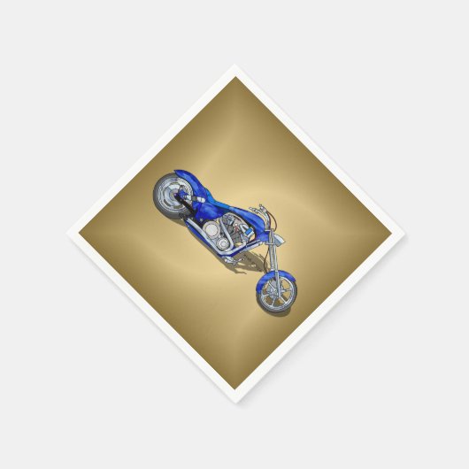 Motorfiets 1 - blauw servet (Hoek)