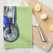 Motorfiets 1 - blauw theedoek (Quarter Fold)