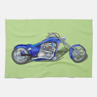 Motorfiets 1 - blauw theedoek