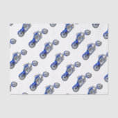 Motorfiets 1 - blauw tissuepapier (Voorkant)