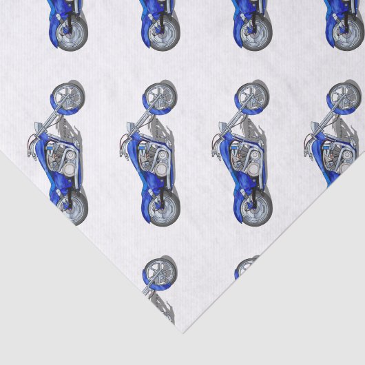 Motorfiets 1 - blauw tissuepapier (Detail)