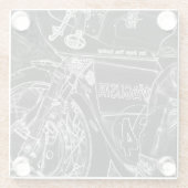 Motorfiets 1 coastera glazen onderzetter (Achterkant)