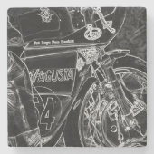 Motorfiets 1 coastercna stenen onderzetter (Voorkant)