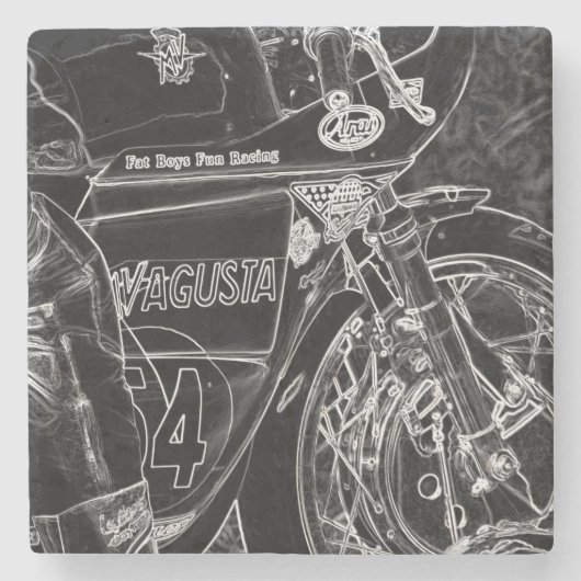 Motorfiets 1 coastercna stenen onderzetter (Voorkant)