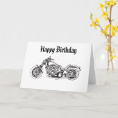 Motorfiets..1, Gelukkige Verjaardag Kaart (Gele Bloem)