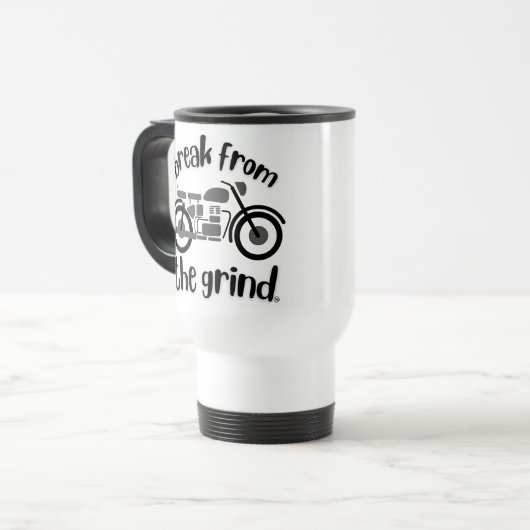 Motorfiets 2 BFTG (grijs) Reisbeker (Voorkant links)