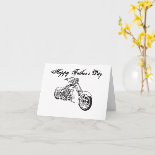 Motorfiets..2, Happy Vaderdag Kaart (Gele Bloem)