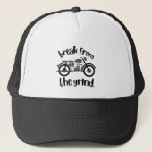 Motorfiets 2 Hoed (Grijs) Trucker Pet (Voorkant)
