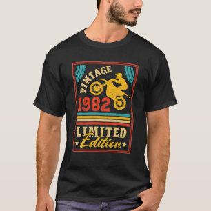 Motorfiets 40th Birthday Mannen 1982 Biker Mo T-shirt