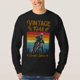 Motorfiets 78e Verjaardag Mannen Vintage 1944 Bike T-shirt