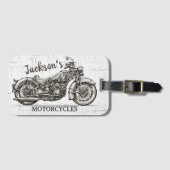  motorfiets - Aangepaste NAAM - Biker Garage Bagagelabel (Voorkant (horizontaal))