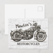  motorfiets - Aangepaste NAAM - Biker Garage Briefkaart (Voorkant / Achterkant)